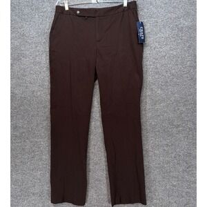 Chaps Pants Womens 10 Brown Cotton Stretch Twill Work Trousers Slacks Chinos NEW